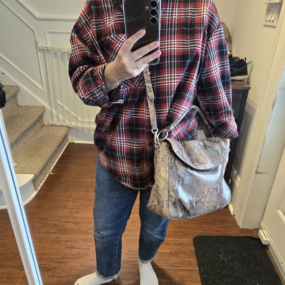 Cole Haan Snake Embossed Leather Crossbody Bag - Picture 9 of 15